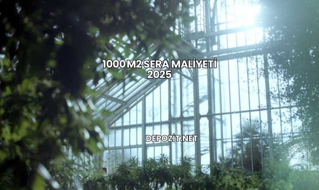 1000 m2 Sera Maliyeti 2025